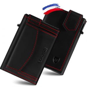 LORZOR Portefeuille Homme avec Porte Monnaie XXL, Porte Carte Homme Cuir V&eacute;ritable avec Fermeture Magn&eacute;tique, Portefeuille et Porte-Carte avec Blocage RFID, Wallet pour 10 Cartes，Portecarte Bancaire (ReturnRate, neuf)