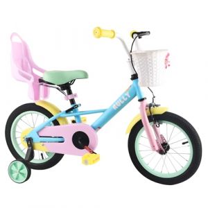 RULLY V&eacute;lo Enfant 12 Pouces pour Filles de 2 &agrave; 4 Ans (33&ndash;41 cm) &ndash; avec roulettes, Si&egrave;ge Poup&eacute;e, Panier et Style Arc-en-Ciel (Rully Bike, neuf)