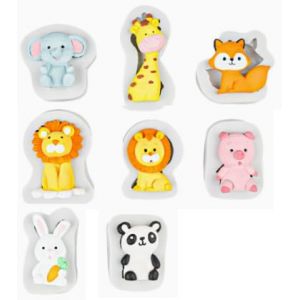 UR URLIFEHALL Lot de 8 moules en silicone en forme de lion, &eacute;l&eacute;phant, lapin pour d&eacute;coration de g&acirc;teau, chocolat, bonbons, gla&ccedil;ons, cookies (UR URLIFEHALLEU, neuf)