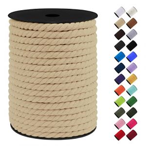 LEREATI Corde Macramé 8mm, 40m Fil Macramé Ficelle Corde Cordon Coton Naturelle, Grosse Corde Douce pour DIY, Porte Plante Mural, Jardin Décoration, Artisanat (Café Clair) (LEREATI, neuf)