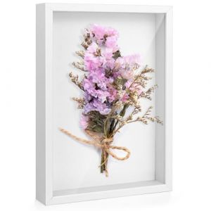 Cadre 3D Profond 20x29 cm Cadre Photo Profond A4 Cadre Objet 3D avec Plexiglas pour Photos Fleurs Souvenirs et DIY Artisanat - Blanc (Xiy, neuf)