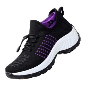 Basket Orthop&eacute;dique De Marche Confort Souple Femme Chaussures De Travail Respirante L&eacute;g&egrave;res Chaussure De Course Sneaker Mode Chaussures De Running Basket Compensee Gym Fitness Jogging Sneakers (Blingko, neuf)