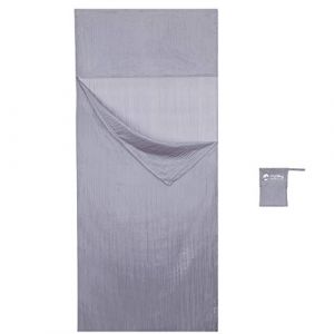 Vagabag Drap de Sac de Couchage en Soie Naturelle, Sac &agrave; Viande, Drap de Voyage &agrave; Utiliser Seul ou dans Votre Sac de Couchage (1 Place - 85x220 cm, Gris Madrid) (Green Backpacker, neuf)