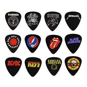 12 x Classic Albums Guitar Pick Set. Plectres de guitare pour chaque guitariste. Impression double face. Médiators pour guitare de 0,46, 0,71, 0,81, 0,88, 0,96 et 1,2 mm (Set 3) (Mighty Freedom, neuf)