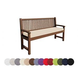 chilly pilley Coussin Impermeable De Banc Housse Amovible Lavable Zip avec Passants Coussin pour Banc De Jardin Terrasse (170x60x5, Crème) (chillypilley, neuf)