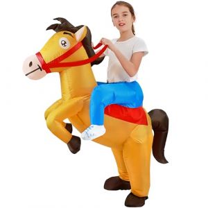Goenb Costume de Cheval Gonflable, Costume de Cheval de Cowboy Gonflable Drôle de Costume de Cheval Gonflable pour Hommes Femmes Carnaval Fête à thème (Shengbole, neuf)