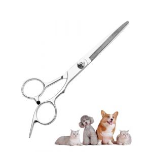 FUGLUS 1 paire de ciseaux pour chiens, ciseaux courbés pour le toilettage des animaux, ciseaux pour chiens, ciseaux courbés le toilettage, 17 cm, idéaux pour couper les poils des chiens et des chats (BOOKING PRICELESS, neuf)