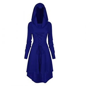 TSIRNK Robe Medievale Femme,Robe Vintage Renaissance Gothique Femme,Costume Halloween Femme (Bleu, M) (fuann, neuf)