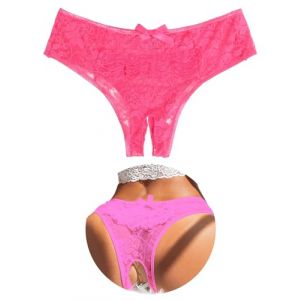 ohyeahlady Tanga Ouverte Sexy Femme Erotique Dentelle Grande Taille String Hot Ficelle Culotte Brésilien Slips Coton sans Couture Dessous Tenue Hot sous Vetement Lingerie Ouverte Pute(Rose,L) (ohyeahlady, neuf)
