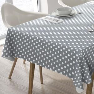 Home Direct Nappe Toile cirée PVC Rectangulaire 140 x 200 cm à Pois Gris Clair (HD Home Direct Ltd, neuf)