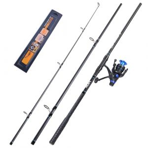 Sougayilang Rigs-30 Canne &agrave; p&ecirc;che &agrave; la carpe et moulinet, 3 sections de haute qualit&eacute;, en carbone, canne &agrave; p&ecirc;che et moulinet, kit de p&ecirc;che &agrave; la carpe avec hame&ccedil;on (CARP FISHING 955, neuf)