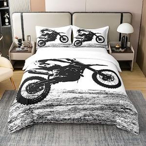 Housse de Couette Dirt Bike 100% Coton, Parure de Lit 200x200 Motocross pour Enfants Garçons Adultes Hommes, Ensemble de Literie Moto Sport Extrême, Couvre Lit Moto, Décoration de Chambre (Suzhou yiyanyun e-commerce Co., Ltd, neuf)