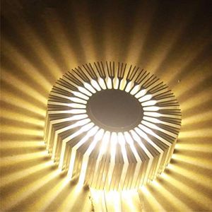 LANMOU 3W LED Applique Projecteur Effet Projecteur Plafond Spots Creative Design Effect Lumi&egrave;re Moderne Applique Murale Int&eacute;rieur pour Couloir Chambre Balcon Salon Chambre B&eacute;b&eacute;,Yellow (LANMOU HOME, neuf)