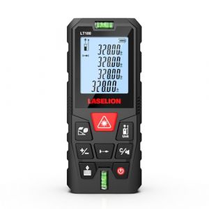 Télémètre Laser Mètre Laser 100M Numérique, Haute précision, Modes de Mesure Multiples, Niveau à Bulle intégré et Fonction Silence LASELION LT100 (BST EU DIRECT, neuf)