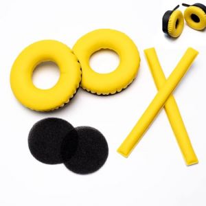Voarmaks Kit de coussinets en mousse pour casque Sennheiser HD25 HD250BT HD25-ll HD25S Il HMD25 (Jaune) (MusicMate2015, neuf)