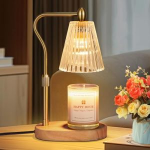 Loowoko Lampe Chauffe Bougie, Chauffage Bougie avec Minuterie et Variateur,R&eacute;glable en Hauteur,avec 2 Ampoules,Candle Warmer Lamp pour Bougies Parfum&eacute;es en Verre, Maison, Chambre, D&eacute;coration (Fangfa, neuf)