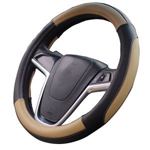 Mayco Bell 38cm Couvre-volants Voiture Caches de Volant Confort Durabilit&eacute; S&eacute;curit&eacute; (Noir Beige) (Haoweier, neuf)