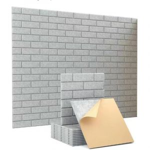 Lot de 12 Panneau Acoustique Mural Carr&eacute;es Autocollante, 12 * 12 * 0.4IN Isolation Acoustique &agrave; Haute Densit&eacute;, Mousse Acoustique Isolant Phonique pour Studio Bureau Chambre (Gris) (DAOYIDE, neuf)
