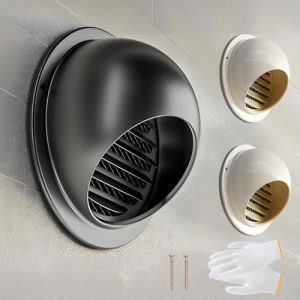 G&eacute;n&eacute;rique Grille D'A&eacute;ration Ronde Sortie D&rsquo;air Murale Ronde en INOX Couvercle &Agrave; Rabat pour Grille D'a&eacute;ration Robuste et R&eacute;sistant aux Intemp&eacute;ries Noir Blanc 70 80 100 120 150 200mm(Noir,150mm/6in) (YXHJMY, neuf)