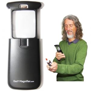 Petite loupe de Lecture 30X avec lumi&egrave;re LED | Loupe de Poche &eacute;clair&eacute;e, loupe pour Lire Les Petites Polices | Loupe &agrave; Main Cadeau Aide &agrave; la Lecture Seniors (EasY Magnfier, neuf)