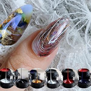 Kit de vernis à ongles Spider Gel Araignée Gel Peinture Uv Led Vernis À Ongles Gel Dessin Peinture Noir Blanc Gel Vernis À Ongles Kit (AdheRe Nail, neuf)