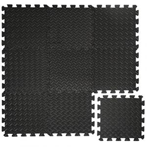 EYEPOWER Protections Sol en Mousse EVA 10mm d'&eacute;paisseur Tapis Puzzle de Fitness Sport compos&eacute; de 9 Fragments Dimension Globale 0,81qm Extensible Noir (einspreis, neuf)