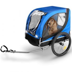 Bicycle gear - Remorque de vélo pour Chien Pliable - Remorque de vélo pour Vos Animaux de Compagnie - 40 kg - 75 x 52 x 65 cm - Bleu/Noir (MaxiMondo, neuf)