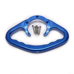 Eawfgtuw Poignée de réservoir de sécurité passager pour Yamaha FZ1 FZ6 R1 R6 MT-03 MT-07 pour MT-09 MT-25 XJ6 en alliage d'aluminium CNC avec rainures antidérapantes (bleu) (bestredworld, neuf)