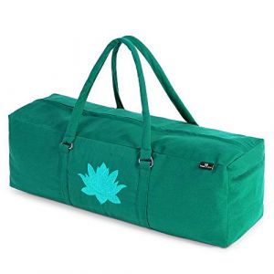 Yoga Studio Sac de Yoga - 71 x 23 x 18 cm - Sac en Coton pour Tapis de Yoga avec Poches de Rangement - Fermeture &eacute;clair YKK - Vert Jade (Yoga Studio Store, neuf)