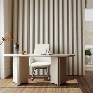 AICA Lot de 3 Panneaux Muraux D&eacute;coratifs Acoustiques Bois MDF 260x30cm Ch&ecirc;ne noi AntiBruit, Facile &agrave; Poser (AICA  Sanitaire, neuf)