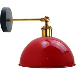LEDSone Appliques murales vintage Abat-jour R&eacute;tro M&eacute;tal Peint couleur Lampe de Plafon Applique pour chambre &agrave; coucher de bar de restaurant (Noir) (Rouge) (LEDSONE, neuf)