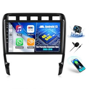 OiLiehu 4G+64G Android 13 Autoradio pour Porsche Cayenne 9pa 2003-2010 avec CarPlay Android Auto sans Fil, 9“ IPS Écran Tactile Radio avec GPS WiFi Lien Miroir Bluetooth FM/RDS EQ SWC Caméra Arrière (Liuhuzhekeji, neuf)