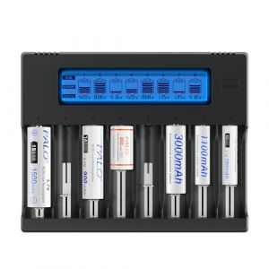 18650 21700 Chargeur de Batterie Intelligent - 8 Compartiments LCD Universel avec Fonction de Décharge - pour 3,7 V Li-ION 18650 26650 16340 21700 14500 17500 18500 et 1,2 V AA/AAA Piles (GZ PAI NUO, neuf)