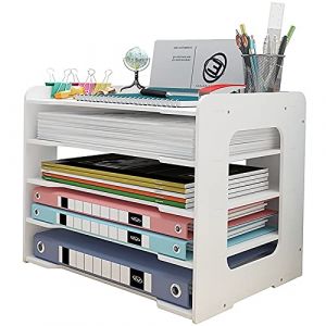 Bac &agrave; courrier, Organiseur de Bureau, Support de Rangement pour Documents A4, Plateaux de classement pour la Maison, Le Bureau, l'&eacute;cole (5 Niveaux) (kelashow, neuf)