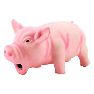 Lyrlody Jouet Couineur en Latex pour Chiens - Cochon Interactif Mignon pour Nettoyage des Dents, Jouet à Mâcher, 16 × 8 × 8 Cm (Rose) (Tatamon, neuf)