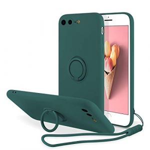 UEEBAI Silicone Coque avec Ring pour iPhone 7/8/SE 2022 5G/SE 2020, Etui Absorption des Chocs avec Bague 360 Degr&eacute;s Rotation Bumper Case pour iPhone SE3/SE2, Vert Fonc&eacute; (UEEBAI, neuf)