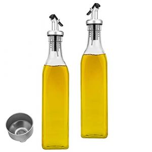 Tigerkinwit Distributeur d'huile,Bouteille d'huile d'olive 300ml*2 pcs Distributeur de vinaigre et d'huile pour Cuisine Grill salades de pâtes et Cuisson (CARGO Products, neuf)