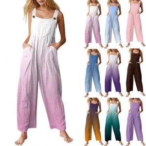 Salopette Jeans Femme Combinaison Pantalon Femme Chic Salopette Ample Décontractée pour Femmes avec Bretelles Réglables Combinaison Femme Mariage Salopette Short Femme (Rose,L) (EZJOBLA(7-12 days delivery), neuf)