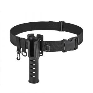 Ceinture portative pour canne &agrave; p&ecirc;che avec ceinture de cuissardes r&eacute;glable, sangles de cuissardes et accessoires de p&ecirc;che en kayak, pour le surf casting (noir) (Spark EU, neuf)