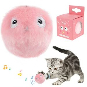 Jokapy Jouet de Balle Interactif pour Chat, Jouet pour Chat Interieur Interactif avec Cris des Oiseaux, Grenouilles et Grillons, Balles en Peluche pour Chats Chasser (Rose) (xiangbaoshang, neuf)