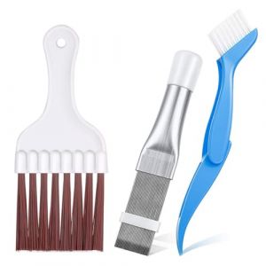 YAFLUG 3 Pièces Kit Nettoyage Climatisation, Peigne De Climatiseur, Brosse De Nettoyage Condenseur De Climatiseur, Peigne À Ailettes De Climatiseur, Acier Inoxydable Pour Nettoyer Le Radiateur(A) (HANDMADE MEMORIES, neuf)