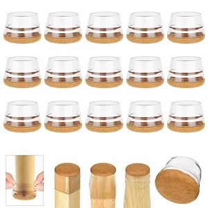 AUAUY Protection Pied de Chaise Silicone, 16PCS Protection Pied de Chaise Rond Couvre, Protections de Sol pour Pieds de Chaise avec Patins en Feutre, Résistants Rayures et Élastique(Ourlé - Grande) (Lairi, neuf)
