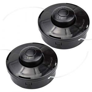 Lot de 2 Tête de débroussailleuse Universelle A6481 Nylon Bobine de Rechange de Tondeuse Débroussailleuse Tête De Coupe M10 X 1,25 pour Débroussailleuse Thermique à Essence (Eff-Kimin, neuf)