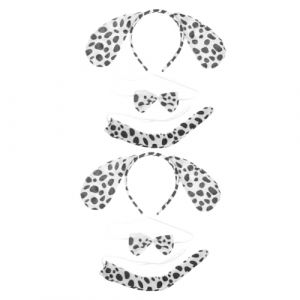 SMASOLO 2 Ensembles Accessoires de Cosplay Chien Taches Oreilles Queue et Noeud pour Fête Halloween et Déguisement Animal Garçon Fille Adulte (SEASOON, neuf)