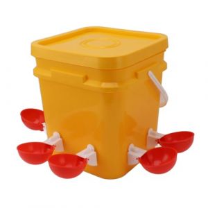 Hapivida Abreuvoir Automatique pour Volaille, Distributeur d'eau Polyvalent 12L avec 8 Gobelets pour Poules, Canards, Oies, Cailles, Pigeons, Plastique Durable pour Ferme et Poulailler (Hennhonn, neuf)