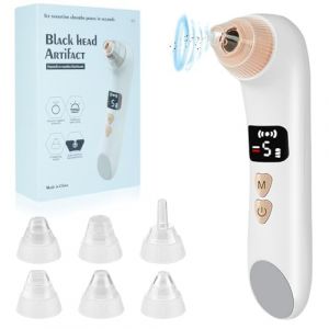 AOGOE Aspirateur Point Noir,USB Rechargeable Nettoyant Pour Pores Du Visage Visible WIFI Amélioré Avec Caméra à Boutons Avec 6 Têtes d'aspiration Outil d'aspiration électrique Peut être chauffé (AOGOE-EU, neuf)
