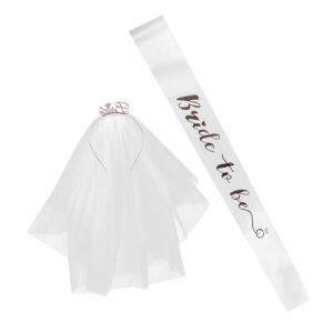 Beaupretty Écharpe à Thème Pour Enterrement De Vie De Jeune Fille Bandeau De Mariée Ensemble Écharpes Pour Future Mariée Voile Et Accessoires Pour Fête De Mariage (KenuoL, neuf)