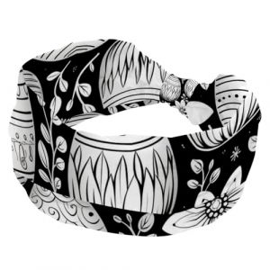 Bandeau extensible pour femme, motif &oelig;uf de P&acirc;ques, lapin, noir et blanc, avec n&oelig;ud torsad&eacute;, pour yoga, entra&icirc;nement, sport, bandeau large pour filles et femmes (ocenuttldat, neuf)