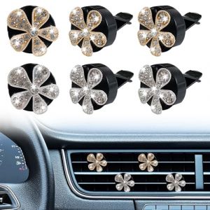Casbomy Lot de 6 désodorisants décoratifs pour voiture - Strass - Clip d'aération - Désodorisant pour voiture - Accessoire d'intérieur pour femme - Accessoire de voiture - Décoration intérieure (BOL-EU, neuf)