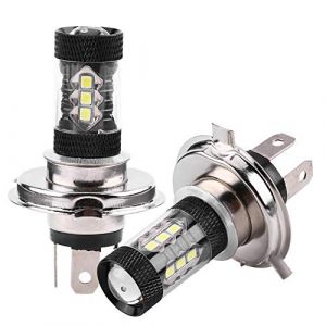 Kuuleyn Ampoules antibrouillard de voiture, H4 12V-24V 80W Ampoules de jour de brouillard LED brillantes haute puissance pour voiture (paquet de 2) (Karsew, neuf)